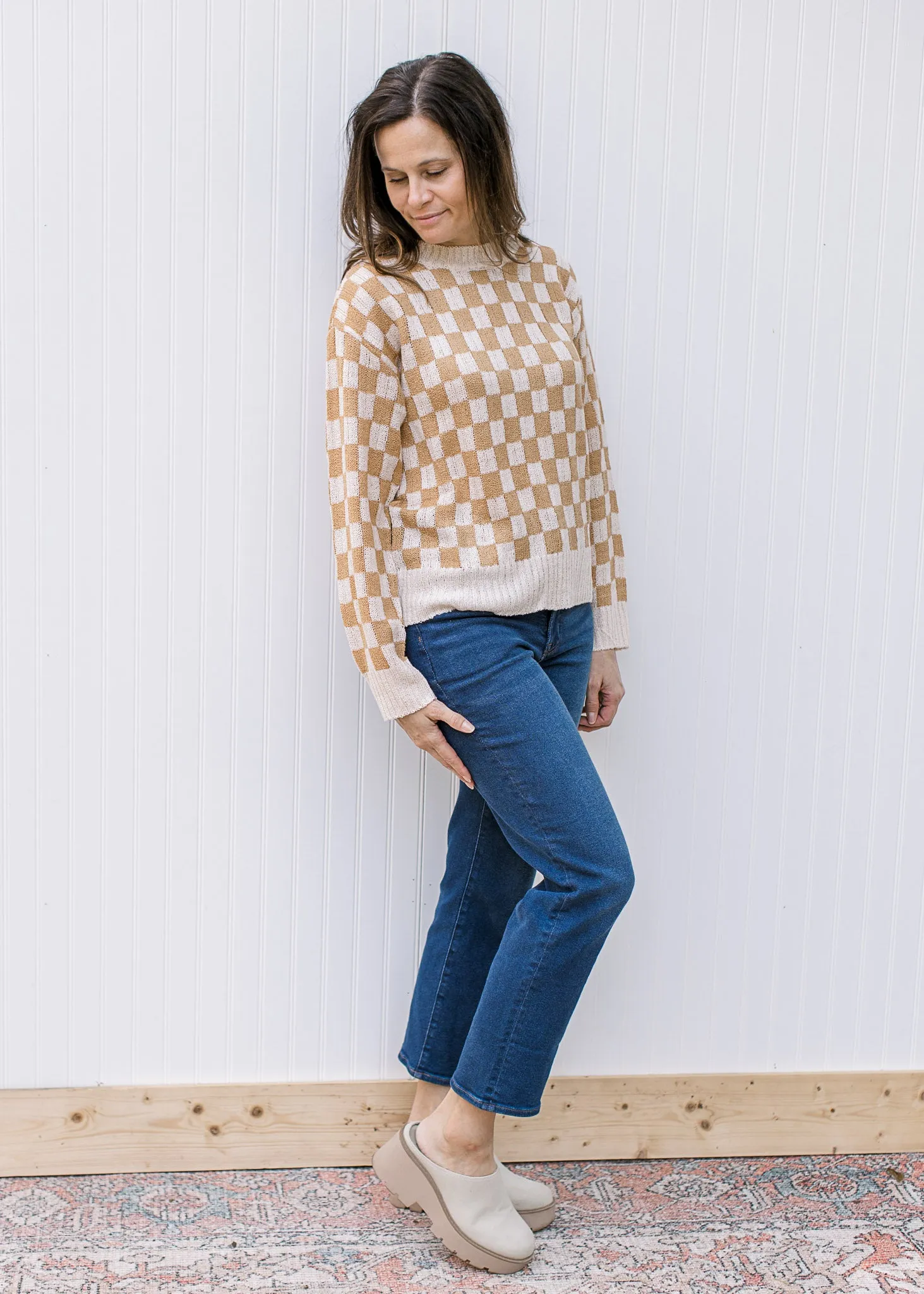 XZ Camel Checks Sweater